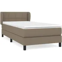 vidaXL Boxspringbett mit Matratze Taupe 90x200 cm Stoff