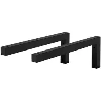 ML-Design | 2er-Set Regalstützen Amelia Schwarz Stahl 40x3x15 cm | NADUVI