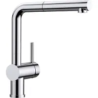 BLANCO Küchenarmatur "LINUS-S", silber (chrom), B:11cm H:28,4cm T:26,6cm, Messing, Armaturen, Küchenarmatur, Niederdruck, mit ausziehbarem Auslauf