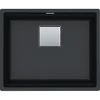 Franke Unterbauspüle KUBUS 2 KNG 110-52 in ONYX mit Druckknopfventil / Fragranit