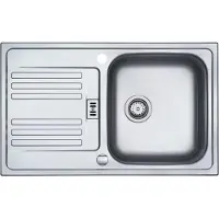 Franke Spüle EUROFORM EFX 614-78 Edelstahl glatt mit Drehexcenterventil / Ausschnittsmaß: 760 x 455 mm / Edelstahlspüle / Auflagespüle