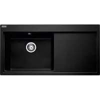 Franke Spüle MYTHOS MTG 611 in ONYX mit Becken links und Druckknopfventil / Ausschnittmaß 980 x 495 mm / Einbauspüle / Granitspüle