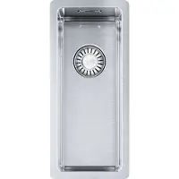 Franke BOX, BXX 110-16, 200x450mm, Integral-Siebkorb als Stopfenventil, mit verdecktem Überlauf, mit Ablaufgarnitur, Edelstahl gebürstet