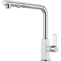 Franke 115.0392.368, Standard, Chrom, Weiß, Metall, Hebelgriffe, Einzelbild, Keramik