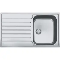 Franke Spüle ARGOS AGX 211 mit Integralablauf und Druckknopfventil / Ausschnitt Slimtop 847 x 497 mm - R10