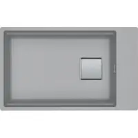 Franke KUBUS 2, KNG 110-62, 760x460mm, Siebkorb als Druckknopfventil, mit verdecktem Über- und Ablauf, mit Ablaufgarnitur, Steingrau