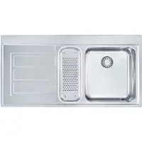 Franke EPOS EOX 251 flächenbündige Spüle / Edelstahl / Becken Rechts / Druckknopf / 60 cm