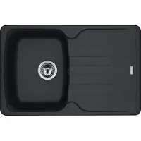 Franke Spüle ANTEA AZG 611-78 in ONYX mit Excenterbedienung Drehknopf Chrom / Ausschnittmaß 760 x 480 mm R27 / Granitspüle