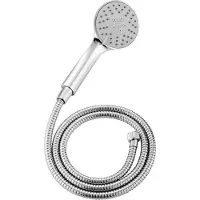 Schutte Handbrauseset NAPOLI, Duschkopf mit Schlauch, Handbrause mit 3 Strahlarten und Wassersparfunktion, Duschbrause, Brause Chrom