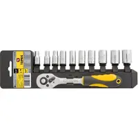 GRUPA TOPEX -Sockel + Ratsche 1/4 ", 11-teiliger Crv-Stahl