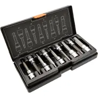 Neo Tools Sechskant-Bits auf Stecknuss 100 mm, 9er-Set