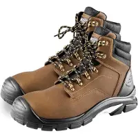 Neo Tools Arbeitsstiefel, Klasse S3 SRC, Schaft aus Crazy Horse-Leder, Oxford-Gewebe, Metallschlaufen, profilierter Rücken - Größe 44