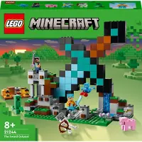 LEGO 21244 Minecraft Der Schwert-Außenposten Set, Spielzeug mit Creeper, Soldat, Wachkrieger und Skelett-Figuren, Set für Jungen und Mädchen ab 8 Jahren
