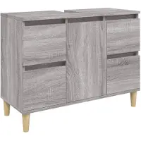 vidaXL Waschbeckenunterschrank Grau Sonoma 80x33x60 cm Holzwerkstoff