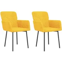 vidaXL Esszimmerstühle 2 Stk. Gelb Samt