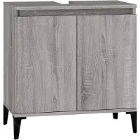 vidaXL Waschbeckenunterschrank Grau Sonoma 58x33x60 cm Holzwerkstoff
