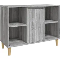 vidaXL Waschbeckenunterschrank Grau Sonoma 80x33x60 cm Holzwerkstoff