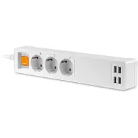Platinet extension cord 3 sockets USB WiFi Tuya, white (45507)