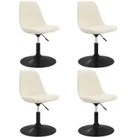 vidaXL Esszimmerstühle 4 Stk. Drehbar Creme Samt