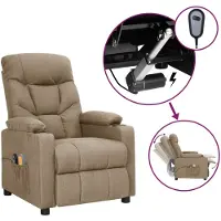 vidaXL Massagesessel Elektrisch Taupe Stoff