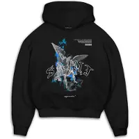 MJ Gonzales weicher Herren Hoodie große Kapuze Kapuze 460 g/m² mit Baumwolle Schwarz