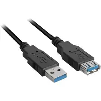Sharkoon 1m, 2xUSB3.0-A, 1 m, USB A, USB A, USB 3.2 Gen 1 (3.1 Gen 1), Männlich/Weiblich, Schwarz