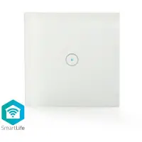 Nedis SmartLife Wandschalter - Wi-Fi - Single - Wandhalterung - 1000 W - Android / IOS - Glas - Weiss