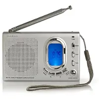 Nedis Weltradio - Tragbare Ausführung - AM / FM / SW - Batteriebetrieben / Netzstromversorgung - Digital - 1.5 W - Kopfhörerausgang - Weckerfunktion - Sleep Timer - Grau