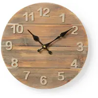 Nedis Wanduhr aus echtem Holz 30 cm rund