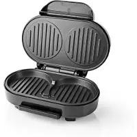 Nedis Hamburger Macher | 1000 W | 10.5 cm | Automatischer Temperaturkontrolle | Kunststoff / Metall