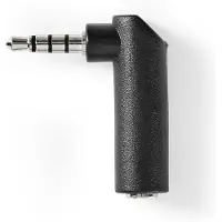 Nedis Stereo-Audio-Adapter - 3.5 mm Stecker - 3.5 mm Buchse - Vernickelt - 90° abgewinkelt - Metall - Schwarz - 10 Stück - Plastikbeutel
