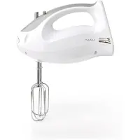 Nedis KAHM100CWT, Handmixer, Grau, Weiß, Kneten, Mixen, 1,05 m, Tasten, Leiter, Kunststoff