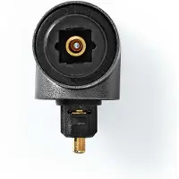 Nedis Toslink Adapter - Toslink Buchse - Toslink Stecker - 90° abgewinkelt - Aluminium - Gun Metal Grau - 1 Stück - Box