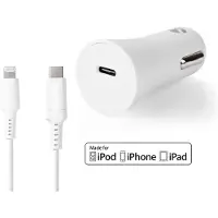 Nedis Auto-Ladegerät - 20 W - 1.67 / 2.22 / 3.0 A - Anzahl der Ausgänge: 1 - Port Type: USB-C - Lightning 8-Pin (Lose) Kabel - 1.00 m - Automatische Spannungswahl
