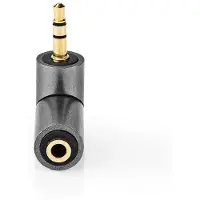 Nedis Stereo-Audio-Adapter - 3.5 mm Stecker - 3.5 mm Buchse - Vergoldet - Gerade - Aluminium - Gold / Gun Metal Grau - 1 Stück - Verpackung mit Sichtfenster