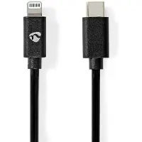 Nedis Lightning Kabel - USB 2.0 - Apple Lightning 8-Pin - USB-C Stecker - 480 Mbps - Vernickelt - 2.00 m - Rund - PVC - Schwarz - Umschlag