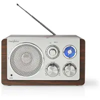 Nedis FM-Radio | Platinengestaltung | FM | Netzgerät | Analog | 15 W | Bluetooth | Braun