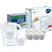 Brita Wasserfilterkanne Marella Weiß 1051118 inklusive 6 Alapure Maxtra+ Filter