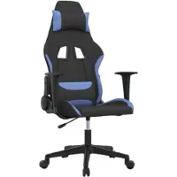 vidaXL Gaming-Stuhl mit Massagefunktion Schwarz und Blau Stoff
