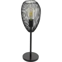 Eglo Tischlampe Clevedon, 1 flammige moderne Tischleuchte, Nachttischleuchte aus Stahl, Farbe: Schwarz, Fassung: E27, inkl. Schalter
