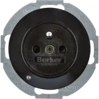 Berker 6765102045 Steckdose mit Schutzkontaktstift und LED-Orientierungslicht schwarz, glänzend Be