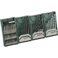 Bosch Bohr- Schrauberbit-Set 3+1, Mini-X-Line, Metall-, Stein-, Holzbohrer, Bit-Set