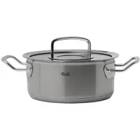 Fissler Kochtopf Original Profi Collection niedrig mit Rostfreier Edelstahl Glasdeckel 20 cm
