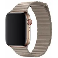 Devia Elegant Leather Loop(44mm) for Apple Watch stone