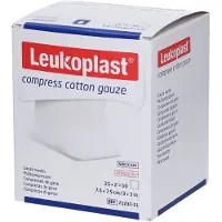 Leukoplast compress Cotton Gauze 7,5x7,5cm ste.12f 25x2 St Kompressen