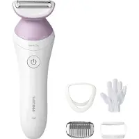 Philips 6000 series Lady Shaver Series 6000 BRL136/00 Kabellos für die Nass- und Trockenrasur, Folienschaber, 1 Kopf/Köpfe, Pink, Weiß, Nickel, Ergonomisch, Akku