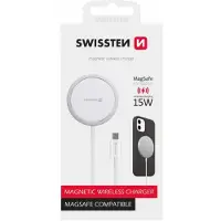 Swissten Magstick USB-C Kabel - Magnetisches kabelloses Ladegerät, MagSafe-kompatibel, unterstützt Schnellladung bis zu 15 W - Länge 1,5 m