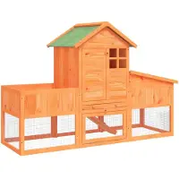 vidaXL Kaninchenstall Braun 170x63x113 cm Massivholz Kiefer
