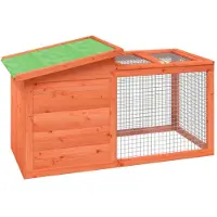 vidaXL Kaninchenstall Braun 100,5x54x55 cm Massivholz Kiefer
