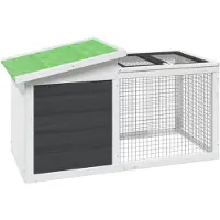 vidaXL Kaninchenstall Grau 100,5x54x55 cm Massivholz Kiefer